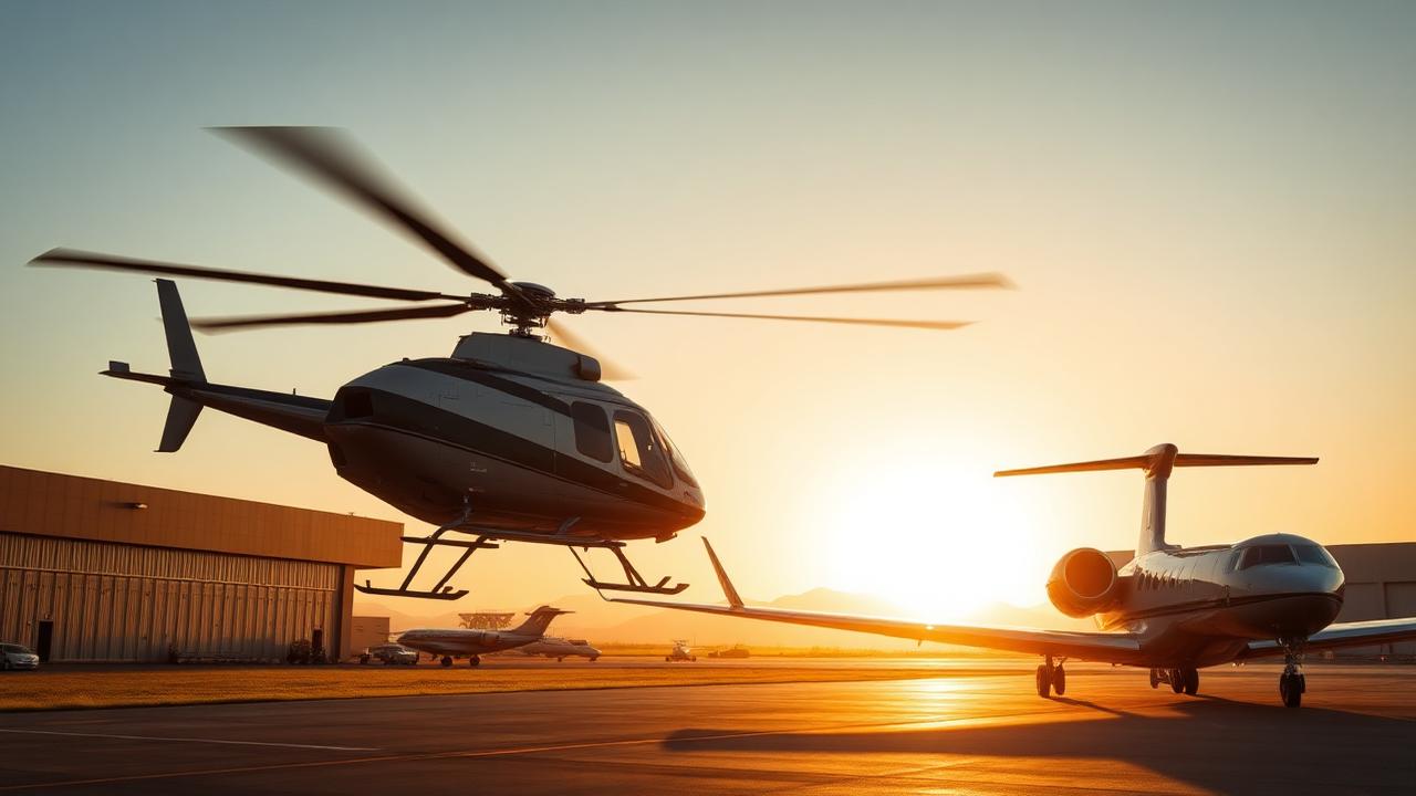 Helicóptero executivo pousando em heliponto costeiro para uma transferência privada