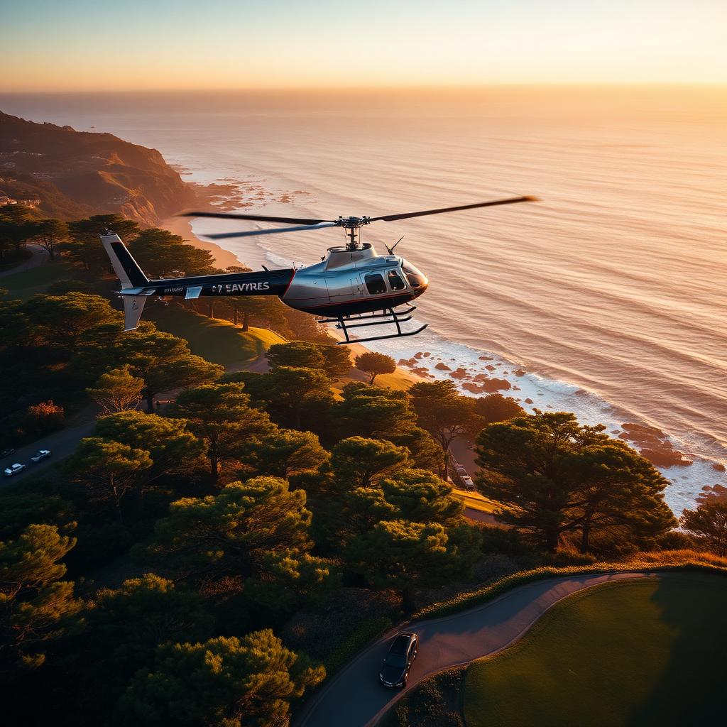 Monterey Car Week · Pebble Beach — private helicopter transfer to Monterey