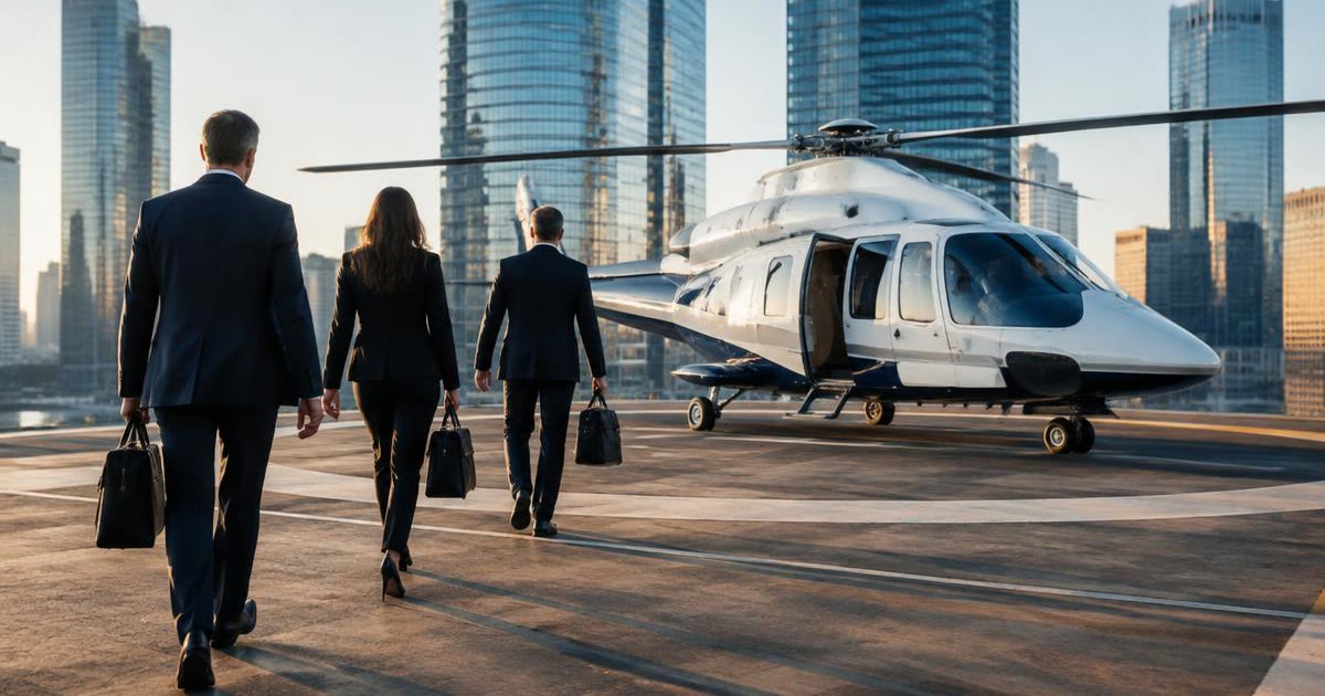 Wie planen Sie einen Hubschraubercharter für eine Investoren-Roadshow?
